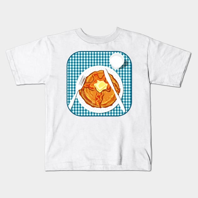 Pancake Breakfast Table Kids T-Shirt by SWON Design